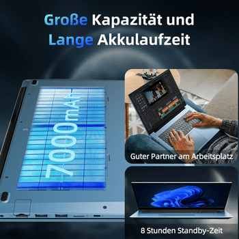 MENGHU 15,6" FHD 180° Business Laptop 16GB RAM 1TB SSD WiFi 6 Windows 11 PRO Notebook