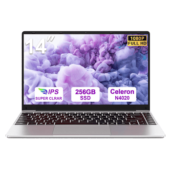 Laptop Elector Nova com tela de 14", SSD de 256GB e processador Celeron N4020.