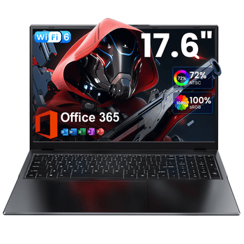 Portátil com tela de 17.6" e tecnologia Wi-Fi 6 para alta velocidade de conexão.