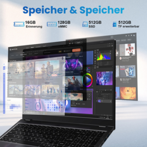 MENGHU 17,6” Laptop Intel Alder Lake N95 3,4GHz WiFi 6 16GB RAM 640GB SSD Notebook