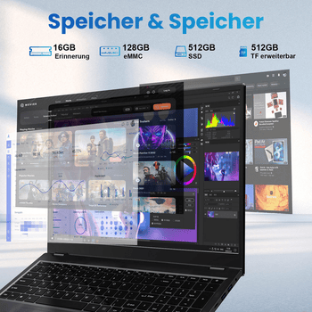 MENGHU 17,6” Laptop Intel Alder Lake N95 3,4GHz WiFi 6 16GB RAM 640GB SSD Notebook