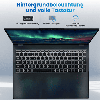 MENGHU 17,6” Laptop Intel Alder Lake N95 3,4GHz WiFi 6 16GB RAM 640GB SSD Notebook