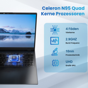 MENGHU 17,6” Laptop Intel Alder Lake N95 3,4GHz WiFi 6 16GB RAM 640GB SSD Notebook