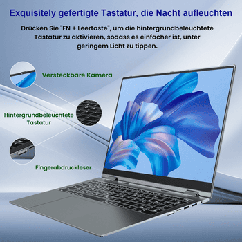 MENGHU 2-in-1 Laptop Tablet EZbook Intel N95 Windows11 16GB RAM 640GB SSD Notebook