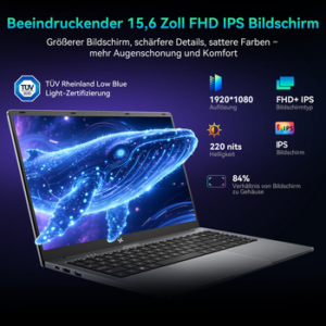 blackview 180° Drehung Hibook6 15,6" Intel N150 256/512GB Notebook