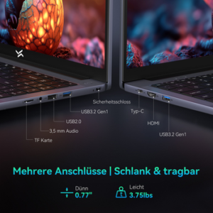 blackview 180° Drehung Hibook6 15,6" Intel N150 256/512GB Notebook