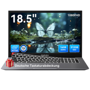 Portátil de 18.5 polegadas com processador Intel N150, 16GB DDR4, SSD 512GB, ideal para trabalho e l.