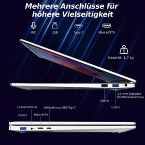 Auusda T161N Laptop, 16 Zoll, i3-1000NG4, 16GB RAM, 1TB NVMe SSD Notebook