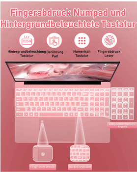 Molegar 15,6-Zoll Laptop für Studenten, Hintergrundbeleuchtete Tastatur Notebook