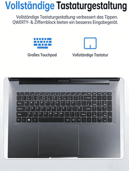 ACEMAGIC 18.5 Zoll FHD Notebook, AMD Ryzen 3, 16GB RAM, 512GB SSD Notebook