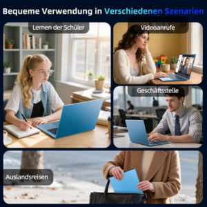 MENGHU 18,5-Zoll FHD Laptop, 16GB RAM 1TB SSD, Sicherheitsschloss, RJ45, HDMI Notebook