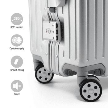 KOFA Kofferset ZURICH, , Hartschalen Trolley), 55cm + 75cm, Alu-Rahmen & Polycarbonat-Hartschale, TSA Schloss