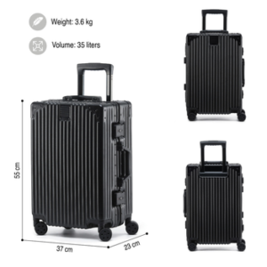 KOFA Handgepäckkoffer GENEVA, 55cm Alu-Rahmen & Polycarbonat-Hartschale, 4 Rollen, TSA Schloss