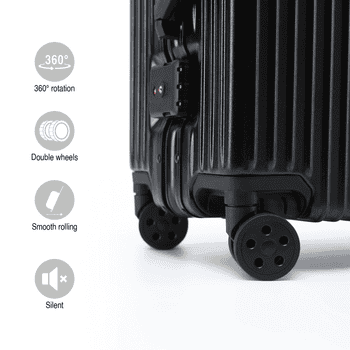 KOFA Handgepäckkoffer GENEVA, 55cm Alu-Rahmen & Polycarbonat-Hartschale, 4 Rollen, TSA Schloss