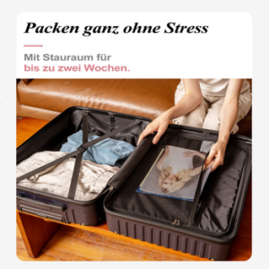 VALLSERO Trolleyset Koffer-Set Hartschalen-Koffer, Rollkoffer 5-teiliges Set, Handgepäck 4 Rollen, ABS-Material, Schwarz/Pink