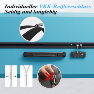 VALLSERO Trolleyset Koffer-Set Hartschalen-Koffer, Rollkoffer 5-teiliges Set, Handgepäck 4 Rollen, ABS-Material, Schwarz/Pink