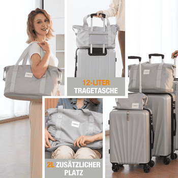 VALLSERO Trolleyset M-L-XL-Set, Gepäck mit Kosmetiktasche, Hartschalen-Koffer, 5-teiliges Set, hochfestes ABS-Gehäuse, 360° geräuschloses Rad