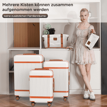 VALLSERO Trolleyset Hartschalen-Koffer set Rollkoffer, Reisekoffer, Handgepäck 4 Rollen, ABS-Material, TSA Zollschloss
