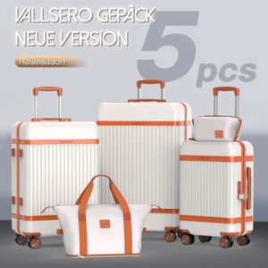 VALLSERO Trolleyset Hartschalen-Koffer set Rollkoffer, Reisekoffer, Handgepäck 4 Rollen, ABS-Material, TSA Zollschloss