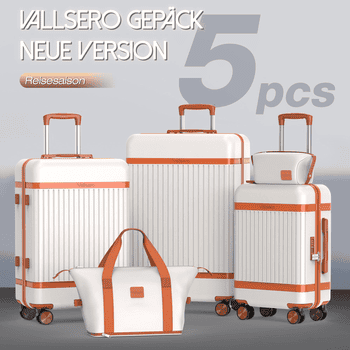 VALLSERO Trolleyset Hartschalen-Koffer set Rollkoffer, Reisekoffer, Handgepäck 4 Rollen, ABS-Material, TSA Zollschloss
