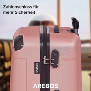 Arebos Kofferset Reisekoffer 4er Set Hartschalen Koffer Trolley S-M-L-XL-Set, 4 Rollen, , Teleskopstange