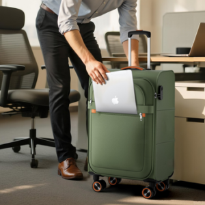 Verage Koffer Weichschalenkoffer, Leicht Reisekoffer mit Zahlenschloss, 4 Rollen, Stoffkoffer, Handgepäck/Set 3-teilig, 56/66/76cm,47/77/109L