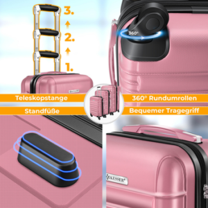 KESSER Kofferset, 4 Rollen, , 4tlg. Hartschalenkofferset Hartschalenkoffer Reisekoffer Set