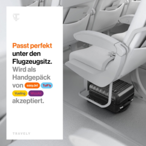 Travely Koffer Polycarbonat Koffer - Reisekoffer, Hartschalenkoffer, Trolley, 2 Rollen, Handgepäck Koffer 40x30x20cm