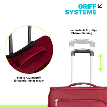 Crosstravel Kofferset Monterey, 4 Rollen, , Volumenerweiterung bei Größe M+L