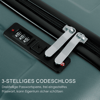 TAN.TOMI Hartschalen-Trolley Hartschalen-Koffer Trolley Rollkoffer Reisekoffer Handgepäck, 4 Rollen, Trolley Rollkoffer Reisekoffer, Zahlenschloss, 56/66/76 cm, 41/65/95 L