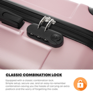 yonsly Hartschalen-Trolley Hartschalen-Koffer Trolley 360° Rollen, robuster Reisekoffer, 4 Rollen, mit Zahlenschloss, für Business und Urlaub 46/55/66/76 cm
