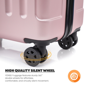 yonsly Hartschalen-Trolley Hartschalen-Koffer Trolley 360° Rollen, robuster Reisekoffer, 4 Rollen, mit Zahlenschloss, für Business und Urlaub 46/55/66/76 cm