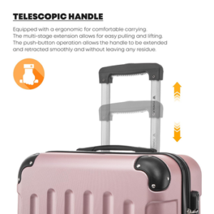 yonsly Hartschalen-Trolley Hartschalen-Koffer Trolley 360° Rollen, robuster Reisekoffer, 4 Rollen, mit Zahlenschloss, für Business und Urlaub 46/55/66/76 cm