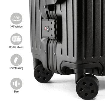 KOFA Handgepäckkoffer ZURICH, 55cm Alu-Rahmen & Polycarbonat-Hartschale, 4 Rollen, TSA Schloss