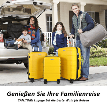 TAN.TOMI Handgepäckkoffer S/M/L/Set Koffer Hartschale Leicht Reisekoffer ABS Geräumig Haltbar, Trolley Handgepäck Große Kapazität