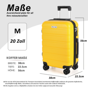 TAN.TOMI Handgepäckkoffer S/M/L/Set Koffer Hartschale Leicht Reisekoffer ABS Geräumig Haltbar, Trolley Handgepäck Große Kapazität