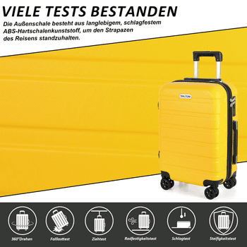 TAN.TOMI Handgepäckkoffer S/M/L/Set Koffer Hartschale Leicht Reisekoffer ABS Geräumig Haltbar, Trolley Handgepäck Große Kapazität