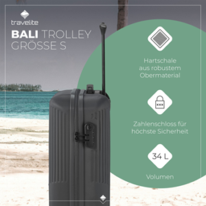 travelite Hartschalen-Trolley BALI, in verschiedenen Größen und Farben, 4 Rollen, Hartschallenkoffer Reisegepäck Reisekoffer TSA Schloss