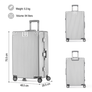 KOFA Koffer ZURICH, 75cm Alu-Rahmen & Polycarbonat-Hartschale, 4 Rollen, TSA Schloss