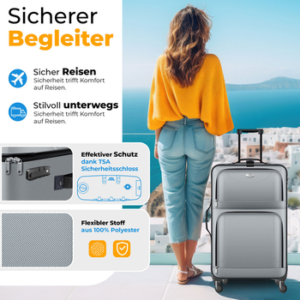 KESSER Kofferset, 4 Rollen, , mit 3-Ziffern-TSA-Schloss, 360° Rollen & Teleskopgriff