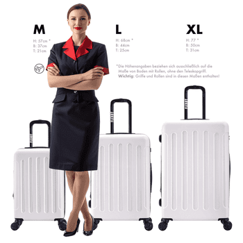 Flexot Hartschalen-Trolley F-3045 – Kofferset – ABS-Hartschale, 4 Rollen, Robuster und moderner Koffer mit vier 360° Rollen und Zahlenschloss