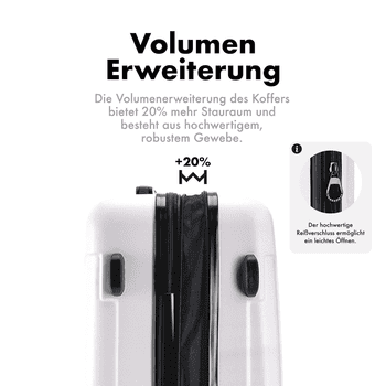 Flexot Hartschalen-Trolley F-3045 – Kofferset – ABS-Hartschale, 4 Rollen, Robuster und moderner Koffer mit vier 360° Rollen und Zahlenschloss