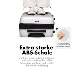 Flexot Hartschalen-Trolley F-3045 – Kofferset – ABS-Hartschale, 4 Rollen, Robuster und moderner Koffer mit vier 360° Rollen und Zahlenschloss