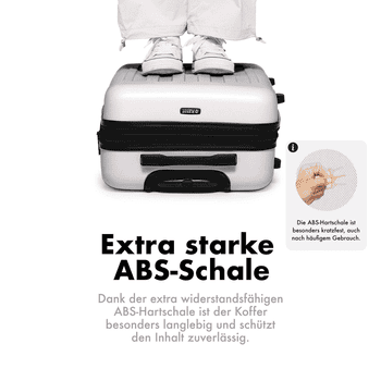 Flexot Hartschalen-Trolley F-3045 – Kofferset – ABS-Hartschale, 4 Rollen, Robuster und moderner Koffer mit vier 360° Rollen und Zahlenschloss