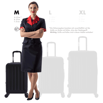 Flexot Hartschalen-Trolley F-3045 – Kofferset – ABS-Hartschale, 4 Rollen, Robuster und moderner Koffer mit vier 360° Rollen und Zahlenschloss