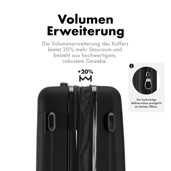 Flexot Hartschalen-Trolley F-3045 – Kofferset – ABS-Hartschale, 4 Rollen, Robuster und moderner Koffer mit vier 360° Rollen und Zahlenschloss