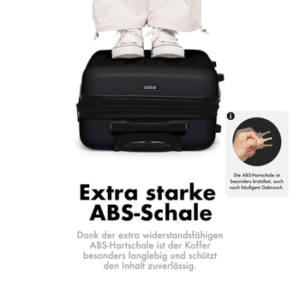 Flexot Hartschalen-Trolley F-3045 – Kofferset – ABS-Hartschale, 4 Rollen, Robuster und moderner Koffer mit vier 360° Rollen und Zahlenschloss