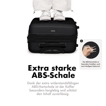 Flexot Hartschalen-Trolley F-3045 – Kofferset – ABS-Hartschale, 4 Rollen, Robuster und moderner Koffer mit vier 360° Rollen und Zahlenschloss