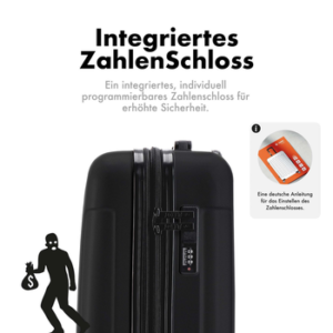 Flexot Hartschalen-Trolley F-3045 – Kofferset – ABS-Hartschale, 4 Rollen, Robuster und moderner Koffer mit vier 360° Rollen und Zahlenschloss