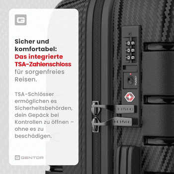 GENTOR Hartschalen-Trolley Koffer Reisekoffer Hartschalenkoffer Trolley Rollkoffer Handgepäck, 4 Rollen, PP Harteschalenkoffer & Reisekoffer